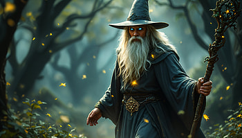 Gandalf: Enchanting Ultra, Gandalf, staff, wizard, fantasy, forest HD wallpaper