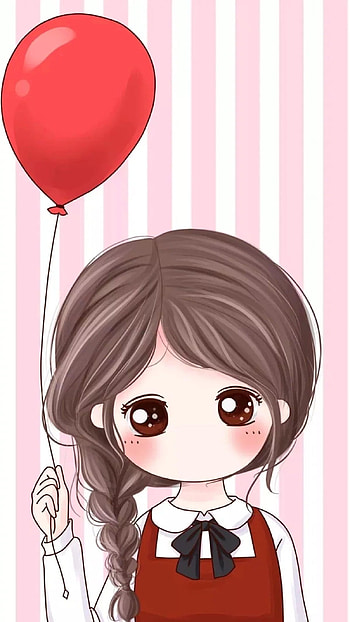 Cute Cartoon Girl, Adorable, Cute HD phone wallpaper