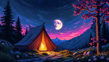 Camping Under the Stars: A Stunning Ultra, camping trip, camping, tent, moonlight, mountain HD wallpaper
