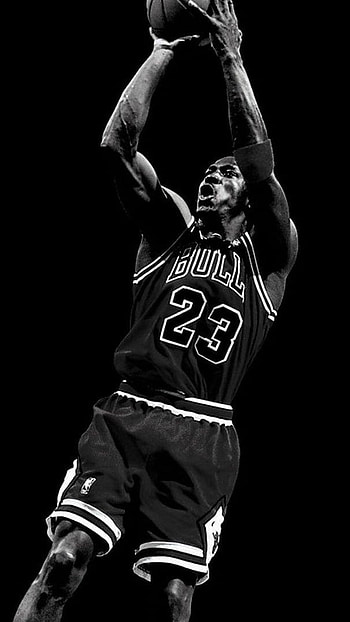 Michael jordan, black white, nba, basket ball HD phone wallpaper