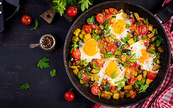 Breakfast Skillet, breakfast, graphy, food, skillet HD wallpaper