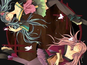 Hatsune Miku & Megurine Luka, awesome, artistic, nice, hatsune, sexy, hatsune miku, art, twintail, hot, girl, singer, aqua, traditional, pink ahir, anime, pretty, megurine, virtual, blue, colorful, kimono, luka, song, cute, vocaloid, beauty, miku, music, abstract, vocaloids, butterfly, thighhighs, megurine luka, program, skirt, japanese, culture, beautiful, diva, sad, pink, aqua hair, cool, flowers, idol HD wallpaper