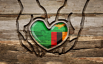 I love Zambia, , wooden carving hands, Day of Zambia, Zambian flag, Flag of Zambia, Take care Zambia, creative, Zambia flag, Zambia flag in hand, wood carving, african countries, Zambia HD wallpaper