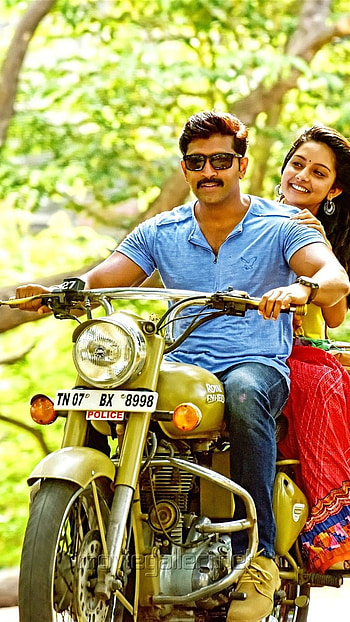 Arun Vijay, Couple, Bullet Ride HD phone wallpaper