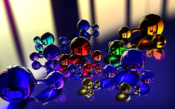 Reflection, Molecule, 3D, Color, Glass, Balls, Massager HD wallpaper