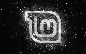 Linux Mint Mate white logo, , white neon lights, Linux, creative, black abstract background, Linux Mint Mate logo, OS, Linux Mint Mate HD wallpaper