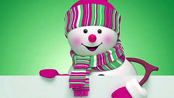 Snowman, pink, 3D, green HD wallpaper