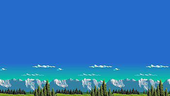 Pixel Art, Artistic, Landscape, Mountain, Sky HD wallpaper