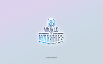 World of Warships logo, cut out 3d text, white background, World of Warships 3d logo, World of Warships emblem, World of Warships, embossed logo, World of Warships 3d emblem HD wallpaper