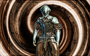 Volt, brown grunge background, Warframe, RPG, Warframe characters, Volt Build, vortex, Warframe Builds, Volt Warframe HD wallpaper