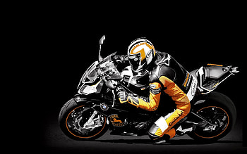 BMW, racing, graphy, motorcycle, speed HD wallpaper