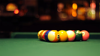 Billiard balls, Depth of field, Recreation, Cue sports HD wallpaper