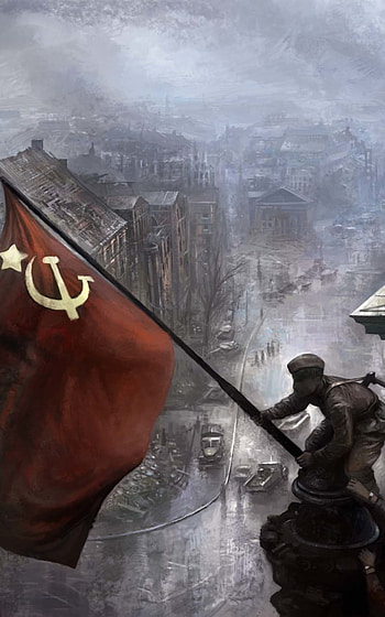 Red Banner Rising — Soviet WWII , flag, military HD phone wallpaper