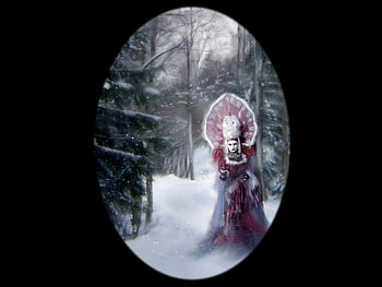 Fantasy, woods, art, snow, female HD wallpaper