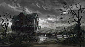 Old Scary Houses, Houses, Architecture, Old, Black and White HD wallpaper