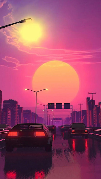 : Retro, Sunset, Aesthetic, , Anime Aesthetic Sunset HD phone wallpaper