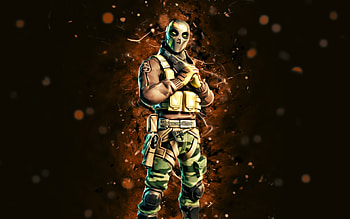 Jungle Metal Mouth, , brown neon lights, Fortnite Battle Royale, Fortnite characters, Jungle Metal Mouth Skin, Fortnite, Jungle Metal Mouth Fortnite HD wallpaper