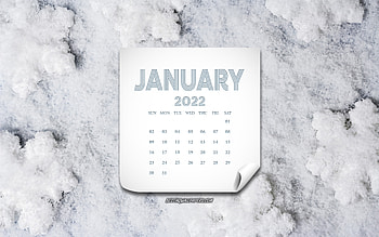 2022 January Calendar, , snow background, January, winter background, January 2022 Calendar, 2022 concepts HD wallpaper