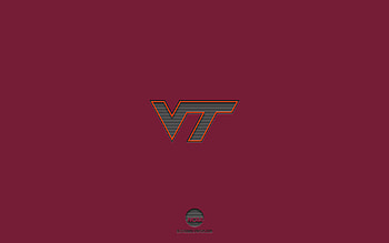 Virginia Tech Hokies, burgundy background, American football team, Virginia Tech Hokies emblem, NCAA, Virginia, USA, American football, Virginia Tech Hokies logo HD wallpaper