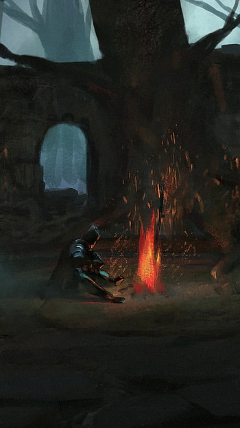 Ashen Bonfire: Warrior's Night in the Ruins — Dark Souls, ruin, night, warrior, video game, Dark Souls HD phone wallpaper