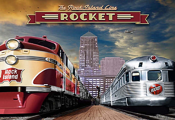 Rock Island Rocket, engines, rocket, diesel, painting, trains, vintage HD wallpaper