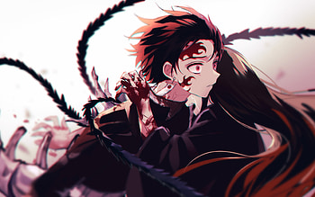 Nezuko Kamado, bokeh, Demon Slayer, protagonist, Demon Slayer Kimetsu no Yaiba, creative, manga, Demon Hunter, Nezuko Kamado Kimetsu no Yaiba, Kamado Nezuko HD wallpaper