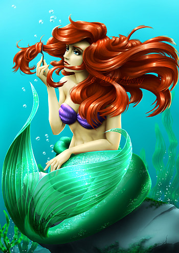 Ariel, The Little Mermaid, Animation, Artstation HD phone wallpaper