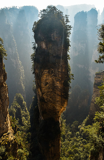 Nature, Rock, Mountain, Fog, China, Mountain Avatar, Mount Avatar, Zhangjiajie, Changjiajie HD phone wallpaper