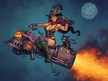 Sweetwitchy's New Ride, iitch, abstract, moon, fantasy, cute, cat, rocket HD wallpaper