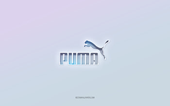 Puma logo, cut out 3d text, white background, Puma 3d logo, Puma emblem, Puma, embossed logo, Puma 3d emblem HD wallpaper