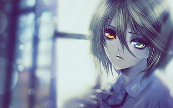 Sad, bicolored eyes, girl, anime, windows HD wallpaper