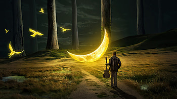 Moon Symphony , moon, dreamy, artist, artwork, digital-art, deviantart HD wallpaper