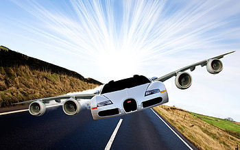 Bugatti Jet, jet, air, road, bugatti, speed HD wallpaper