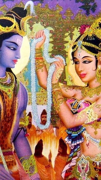 Sivan Parvathi, Beautiful Painting HD phone wallpaper