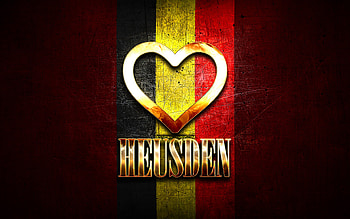 I Love Heusden, belgian cities, golden inscription, Day of Heusden, Belgium, golden heart, Heusden with flag, Heusden, Cities of Belgium, favorite cities, Love Heusden HD wallpaper