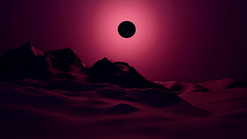 Landscape Artistic Mountains Moon Art Minimalist Minimalism HD wallpaper