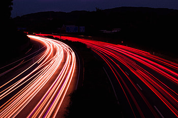 Night, Dark, Road, Turn, Backlight, Illumination, Long-Term Exposure HD wallpaper