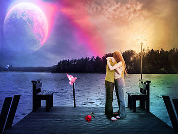 Don't leave me, separation, sea, alone, man, lovers, leave, huds, woman n, planet, water HD wallpaper
