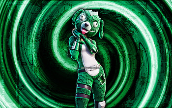 Clover Team Leader, green grunge background, Fortnite, vortex, Fortnite characters, Clover Team Leader Skin, Fortnite Battle Royale, Clover Team Leader Fortnite HD wallpaper