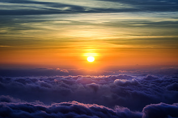 Above the clouds, nature, sunset, sky HD wallpaper