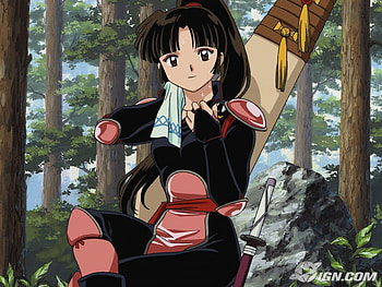 Sango, inuyasha, long hair, beauty, nice, lady, maiden, warrior, female, sweet, woods, girl, beautiful, black hair, tree, anime girl, plant, anime, pretty, lovely, forest HD wallpaper