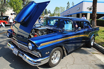57 Tudor Gasser, Classic, Blue, Ford, 1957 HD wallpaper