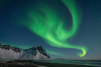 Vivid Aurora Borealis Over Vestrahorn – Stunning Nature, aurora borealis, nature, Vestrahorn HD wallpaper