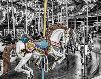 Miscellanea, Miscellaneous, Rotation, Horse, Carousel, Merry-Go-Round, Gee HD wallpaper
