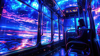 Travelling Space Train, artist, artwork, digital-art HD wallpaper
