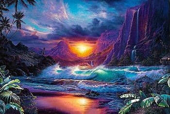 Parenthesis in Eternity, sea, oceans, sunsets, beaches, attractions in dreams, paintings, summer, love four seasons, waves, nature HD wallpaper