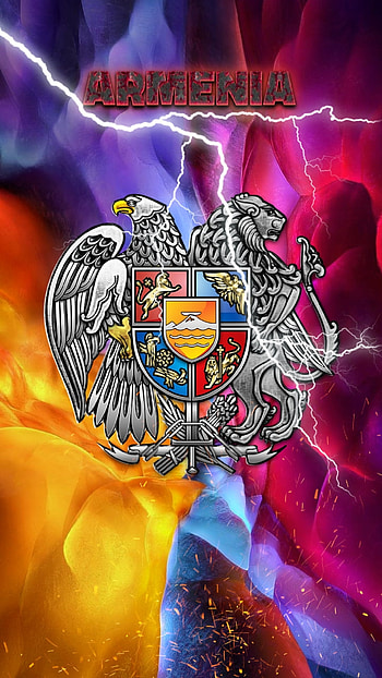 Coat of arms, symbol, armenia, thunder, colors HD phone wallpaper