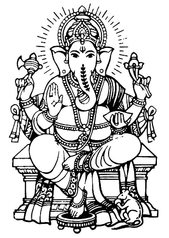 Ganesha Black And White, Ganesha Black And White png , ClipArts on Clipart Library HD phone wallpaper