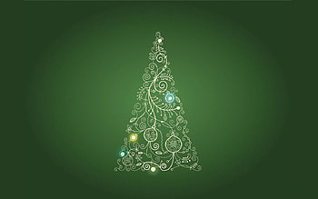 Abstract christmas tree, holiday, green, christmas, tree HD wallpaper