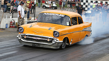 Street Outlaws, adrenaline-fueled racing, Jeff Lutz crash, iconic 57 Chevy HD wallpaper
